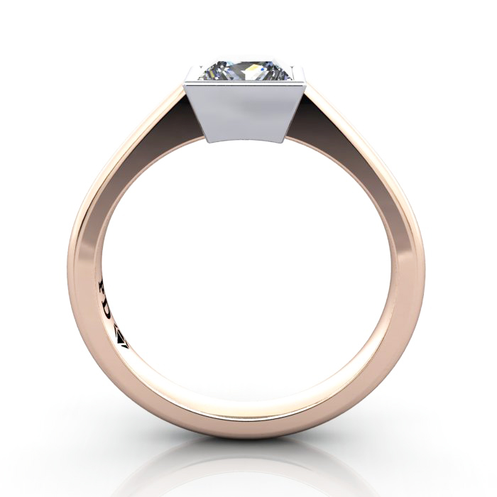 Princess Cut Solitaire Diamond Ring Rose Gold RS10 TF Princess Cut Solitaire Diamond Ring Rose Gold RS10 TF