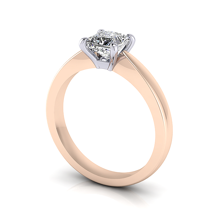 Princess Cut Solitaire Diamond Ring Rose Gold RS11 3D Princess Cut Solitaire Diamond Ring Rose Gold RS11 3D