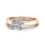 Princess Cut Solitaire Diamond Ring Rose Gold RS11 LF Princess Cut Solitaire Diamond Ring Rose Gold RS11 LF