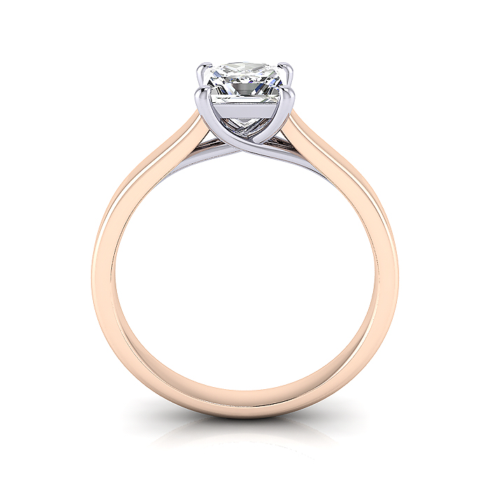 Princess Cut Solitaire Diamond Ring Rose Gold RS12 TF Princess Cut Solitaire Diamond Ring Rose Gold RS12 TF