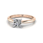 Princess Cut Solitaire Diamond Ring Rose Gold RS14 LF Princess Cut Solitaire Diamond Ring Rose Gold RS14 LF