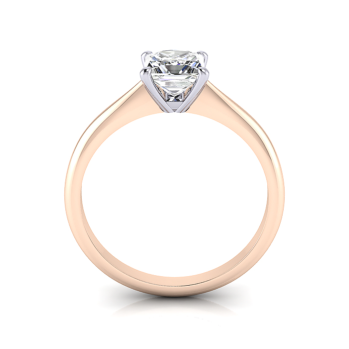 Princess Cut Solitaire Diamond Ring Rose Gold RS14 TF Princess Cut Solitaire Diamond Ring Rose Gold RS14 TF