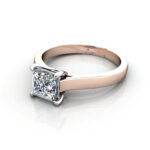 Princess Cut Solitaire Diamond Ring Rose Gold RS30 LF Princess Cut Solitaire Diamond Ring Rose Gold RS30 LF