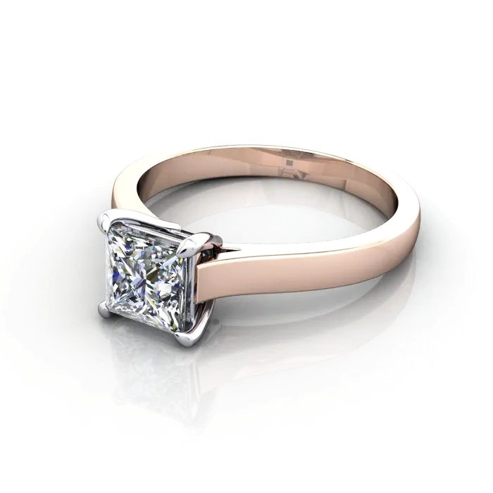 Princess Cut Solitaire Diamond Ring Rose Gold RS30 LF Princess Cut Solitaire Diamond Ring Rose Gold RS30 LF