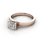 Princess Cut Solitaire Diamond Ring Rose Gold RS31 LF