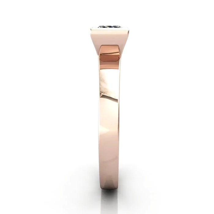 Princess Cut Solitaire Diamond Ring Rose Gold RS31 SV
