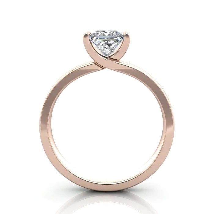 Princess Cut Solitaire Diamond Ring Rose Gold RS31 TF