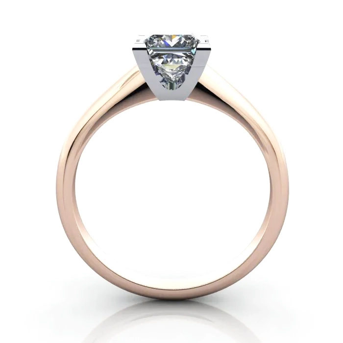 Princess Cut Solitaire Diamond Ring Rose Gold RS33 TF Princess Cut Solitaire Diamond Ring Rose Gold RS33 TF
