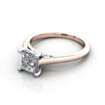 Princess Cut Solitaire Diamond Ring Rose Gold RS34 LF Princess Cut Solitaire Diamond Ring Rose Gold RS34 LF