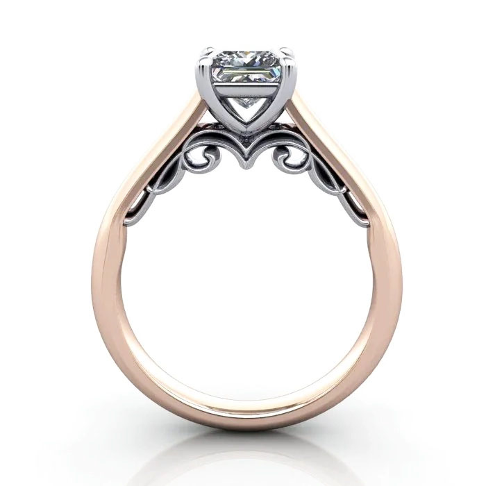 Princess Cut Solitaire Diamond Ring Rose Gold RS35 TF Princess Cut Solitaire Diamond Ring Rose Gold RS35 TF