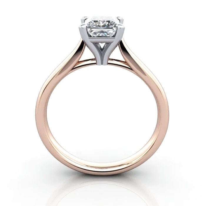 Princess Cut Solitaire Diamond Ring Rose Gold RS41 TF