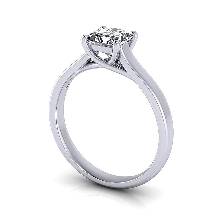 Princess Cut Solitaire Diamond Ring White Gold RS12 3D Princess Cut Solitaire Diamond Ring White Gold RS12 3D