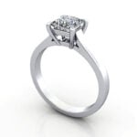Princess Cut Solitaire Diamond Ring White Gold RS30 3D