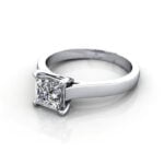 Princess Cut Solitaire Diamond Ring White Gold RS30 LF