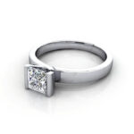 Princess Cut Solitaire Diamond Ring White Gold RS31 LF