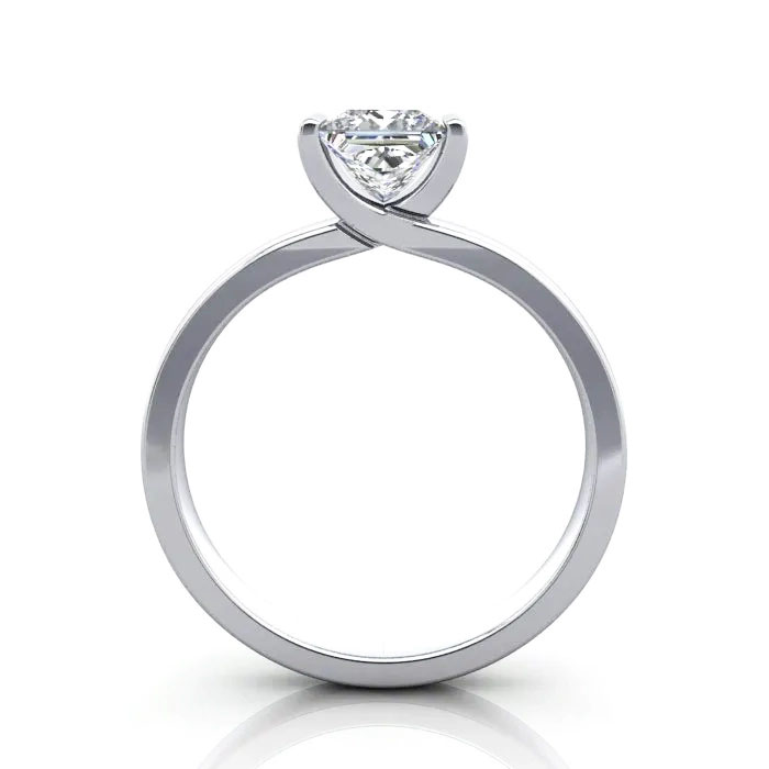 Princess Cut Solitaire Diamond Ring White Gold RS31 TF