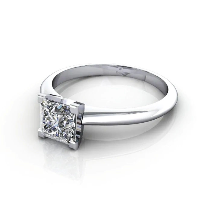 Princess Cut Solitaire Diamond Ring White Gold RS33 LF Princess Cut Solitaire Diamond Ring White Gold RS33 LF