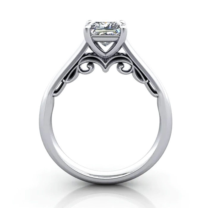 Princess Cut Solitaire Diamond Ring White Gold RS35 TF Princess Cut Solitaire Diamond Ring White Gold RS35 TF