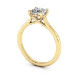 Princess Cut Solitaire Diamond Ring Yellow Gold RS1 3D