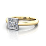 Princess Cut Solitaire Diamond Ring Yellow Gold RS10 LF