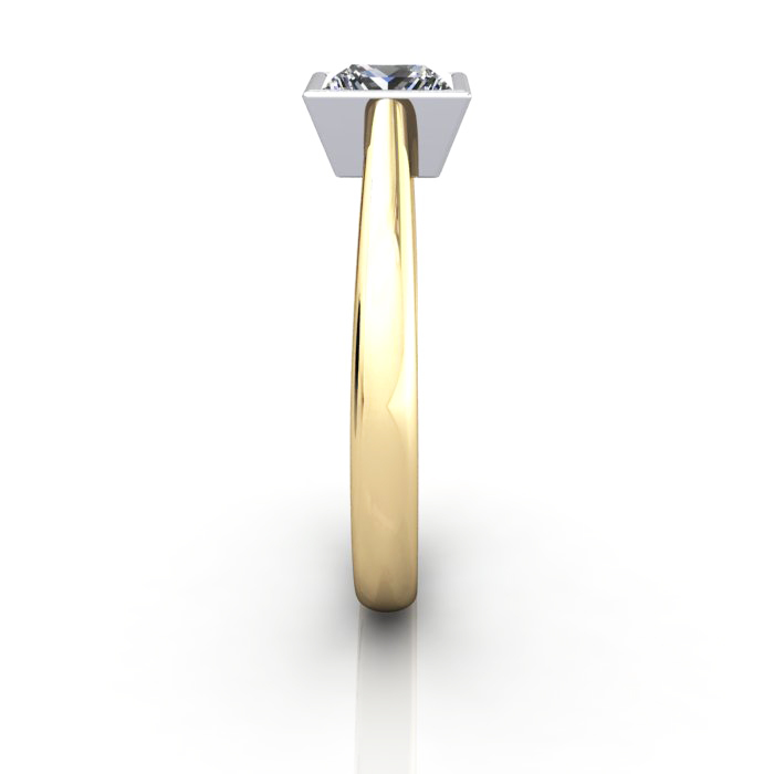 Princess Cut Solitaire Diamond Ring Yellow Gold RS10 SV