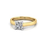 Princess Cut Solitaire Diamond Ring Yellow Gold RS12 LF