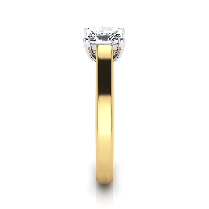 Princess Cut Solitaire Diamond Ring Yellow Gold RS12 SV
