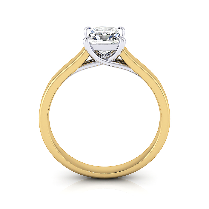 Princess Cut Solitaire Diamond Ring Yellow Gold RS12 TF