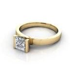 Princess Cut Solitaire Diamond Ring Yellow Gold RS31 LF