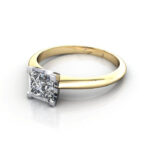 Princess Cut Solitaire Diamond Ring Yellow Gold RS33 LF Princess Cut Solitaire Diamond Ring Yellow Gold RS33 LF