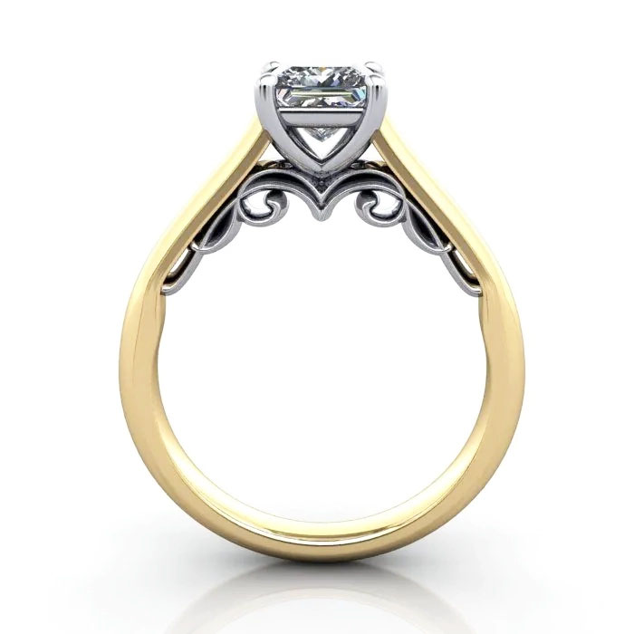 Princess Cut Solitaire Diamond Ring Yellow Gold RS35 TF Princess Cut Solitaire Diamond Ring Yellow Gold RS35 TF