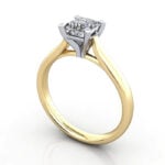 Princess Cut Solitaire Diamond Ring Yellow Gold RS41 3D Princess Cut Solitaire Diamond Ring Yellow Gold RS41 3D