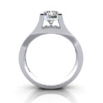 Radiant Cut Solitaire Accent Diamond Ring Platinum RSA12 TF