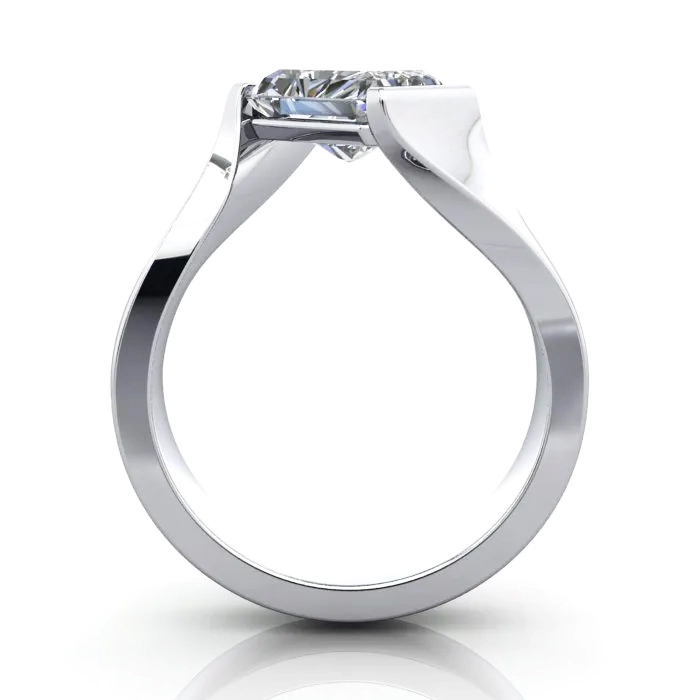Radiant Cut Solitaire Diamond Ring Platinum RS42 TF Radiant Cut Solitaire Diamond Ring Platinum RS42 TF