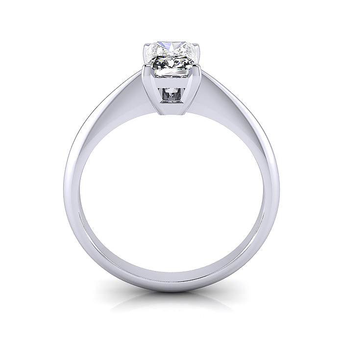 Radiant Cut Solitaire Diamond Ring Platinum RS6 TF Radiant Cut Solitaire Diamond Ring Platinum RS6 TF