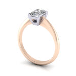Radiant Cut Solitaire Diamond Ring Rose Gold RS6 3D Radiant Cut Solitaire Diamond Ring Rose Gold RS6 3D