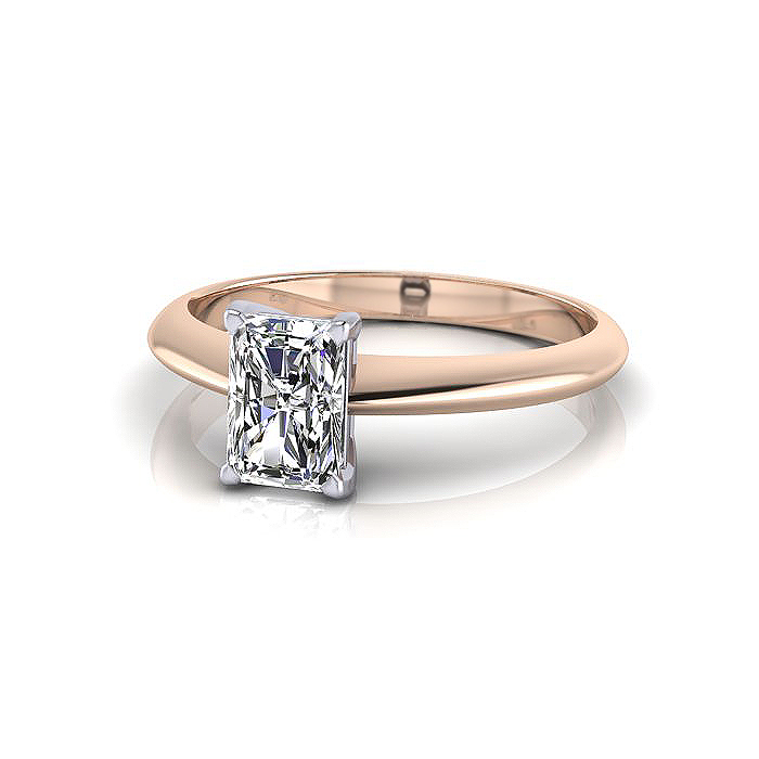 Radiant Cut Solitaire Diamond Ring Rose Gold RS6 LF Radiant Cut Solitaire Diamond Ring Rose Gold RS6 LF