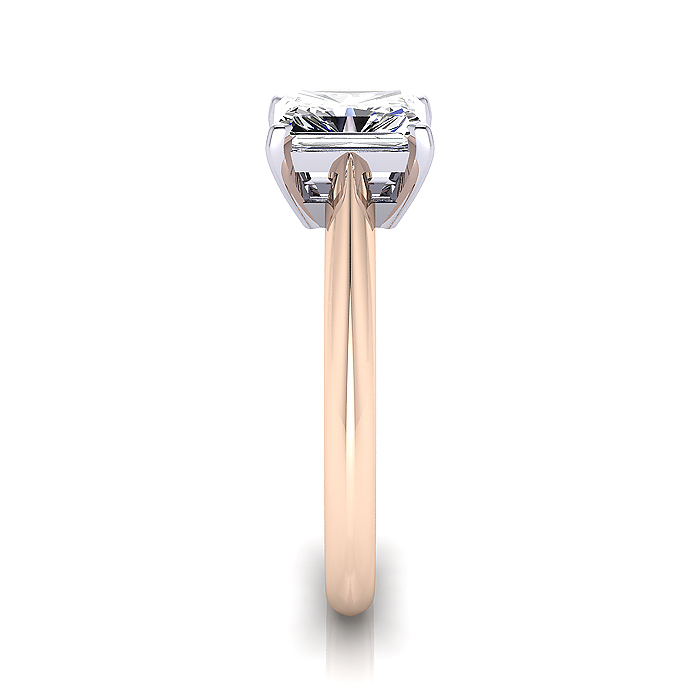 Radiant Cut Solitaire Diamond Ring Rose Gold RS6 SV Radiant Cut Solitaire Diamond Ring Rose Gold RS6 SV