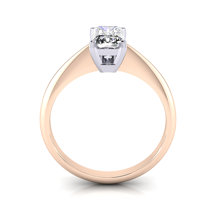 Radiant Cut Solitaire Diamond Ring Rose Gold RS6 TF Radiant Cut Solitaire Diamond Ring Rose Gold RS6 TF