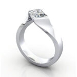 Radiant Cut Solitaire Diamond Ring White Gold RS42 3D Radiant Cut Solitaire Diamond Ring White Gold RS42 3D