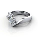 Radiant Cut Solitaire Diamond Ring White Gold RS42 LF Radiant Cut Solitaire Diamond Ring White Gold RS42 LF