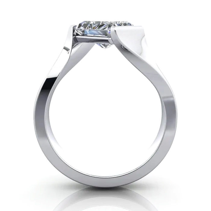 Radiant Cut Solitaire Diamond Ring White Gold RS42 TF Radiant Cut Solitaire Diamond Ring White Gold RS42 TF