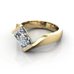 Radiant Cut Solitaire Diamond Ring Yellow Gold RS42 LF