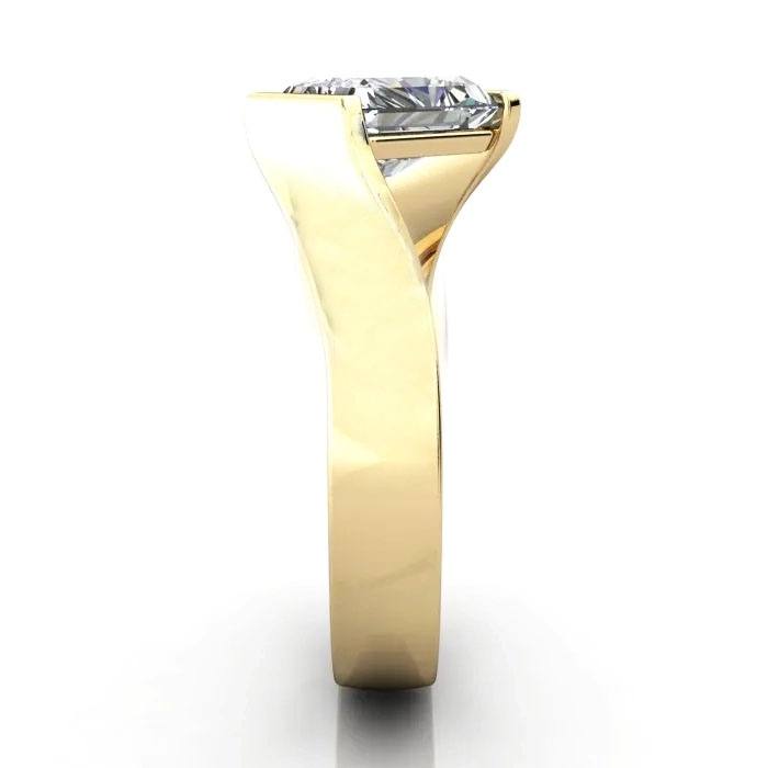 Radiant Cut Solitaire Diamond Ring Yellow Gold RS42 SV