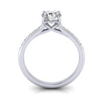 Round Brilliant Solitaire Accent Diamond Ring Platinum RSA1 TF