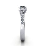 Round Brilliant Solitaire Accent Diamond Ring Platinum RSA10 SV