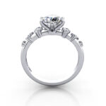 Round Brilliant Solitaire Accent Diamond Ring Platinum RSA11 TF