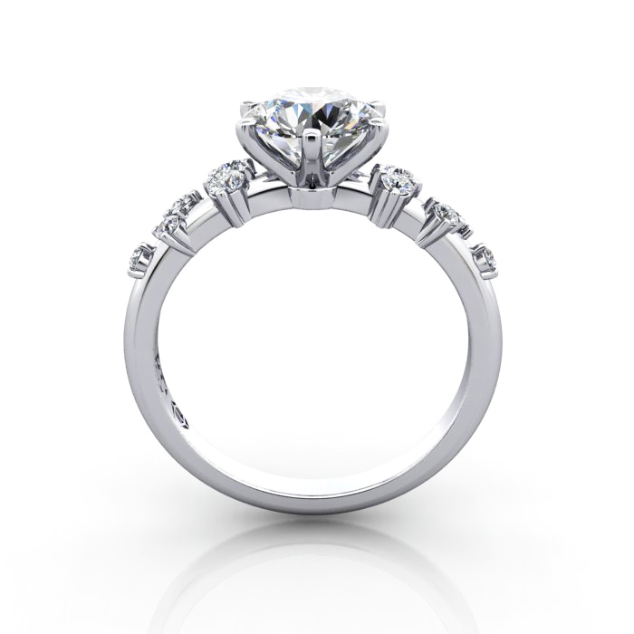 Round Brilliant Solitaire Accent Diamond Ring Platinum RSA11 TF