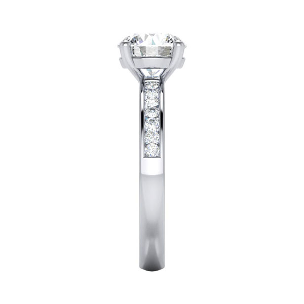 Round Brilliant Solitaire Accent Diamond Ring Platinum RSA13 SV