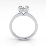 Round Brilliant Solitaire Accent Diamond Ring Platinum RSA13 TF